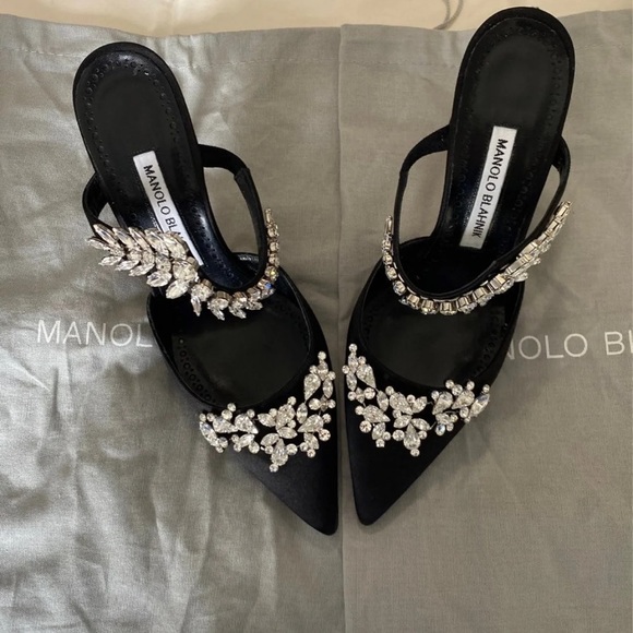 Manolo Blahnik Shoes - Manolo Blahnik Lurum Black Size 37.5 new